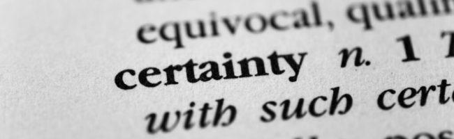 certainty dictionary definition